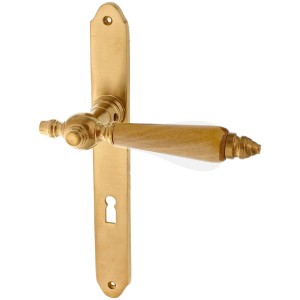 Zimmertürbeschlag patiniert aus Messing matt gold typische Form